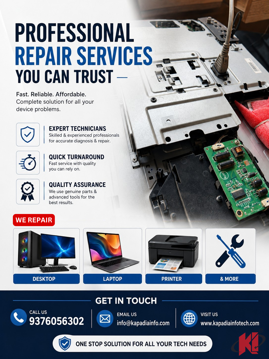 Professional laptop desktop and printer repair services in Ahmedabad